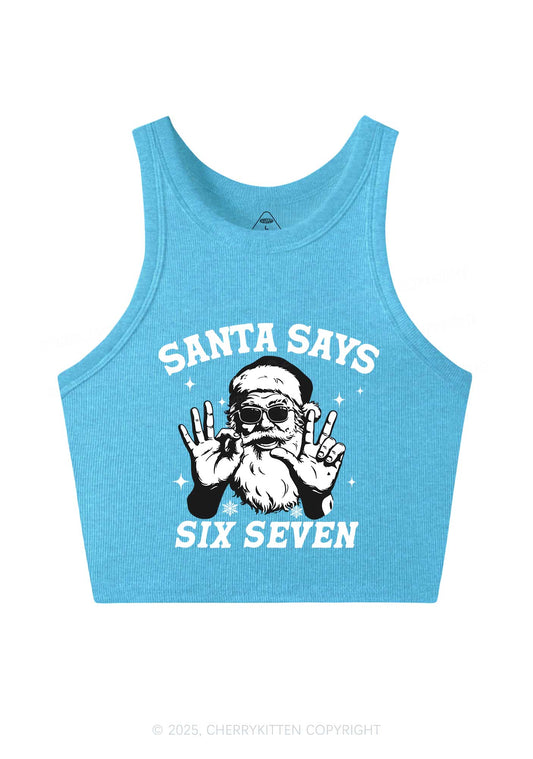 Christmas Santa Says Six Seven Y2K Crop Tank Top Cherrykitten