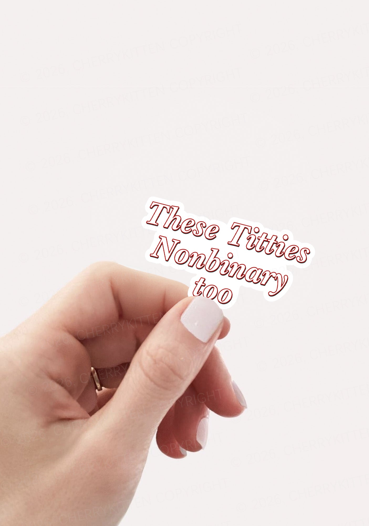 Txtties Nonbinary Too Pride 1pc Y2K Sticker Cherrykitten