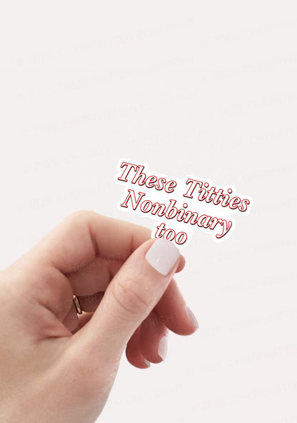 Txtties Nonbinary Too Pride 1pc Y2K Sticker Cherrykitten