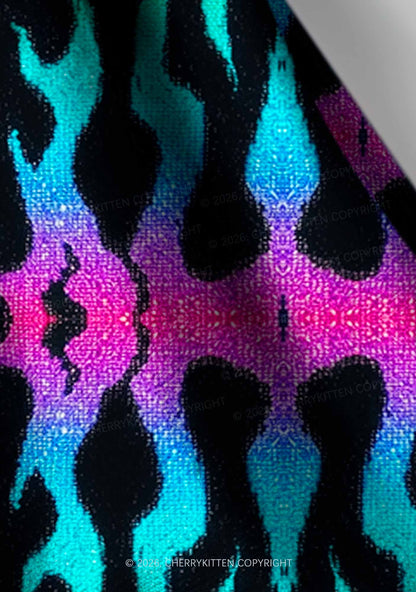 Rainbow Flame Pride Y2K Print Headband Cherrykitten