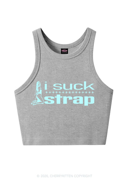 I Suck Strap Y2K Crop Tank Top Cherrykitten