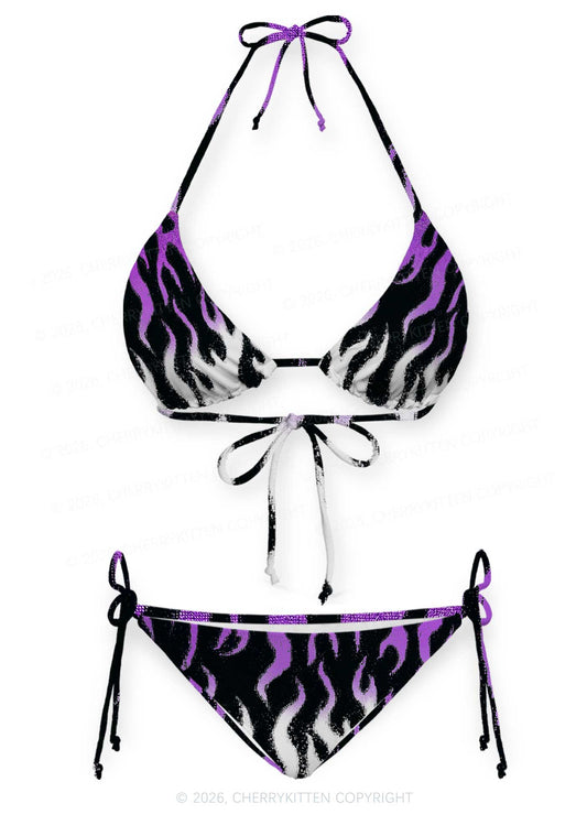 Asexual Flame Pride Y2K Print Bikini Set Cherrykitten