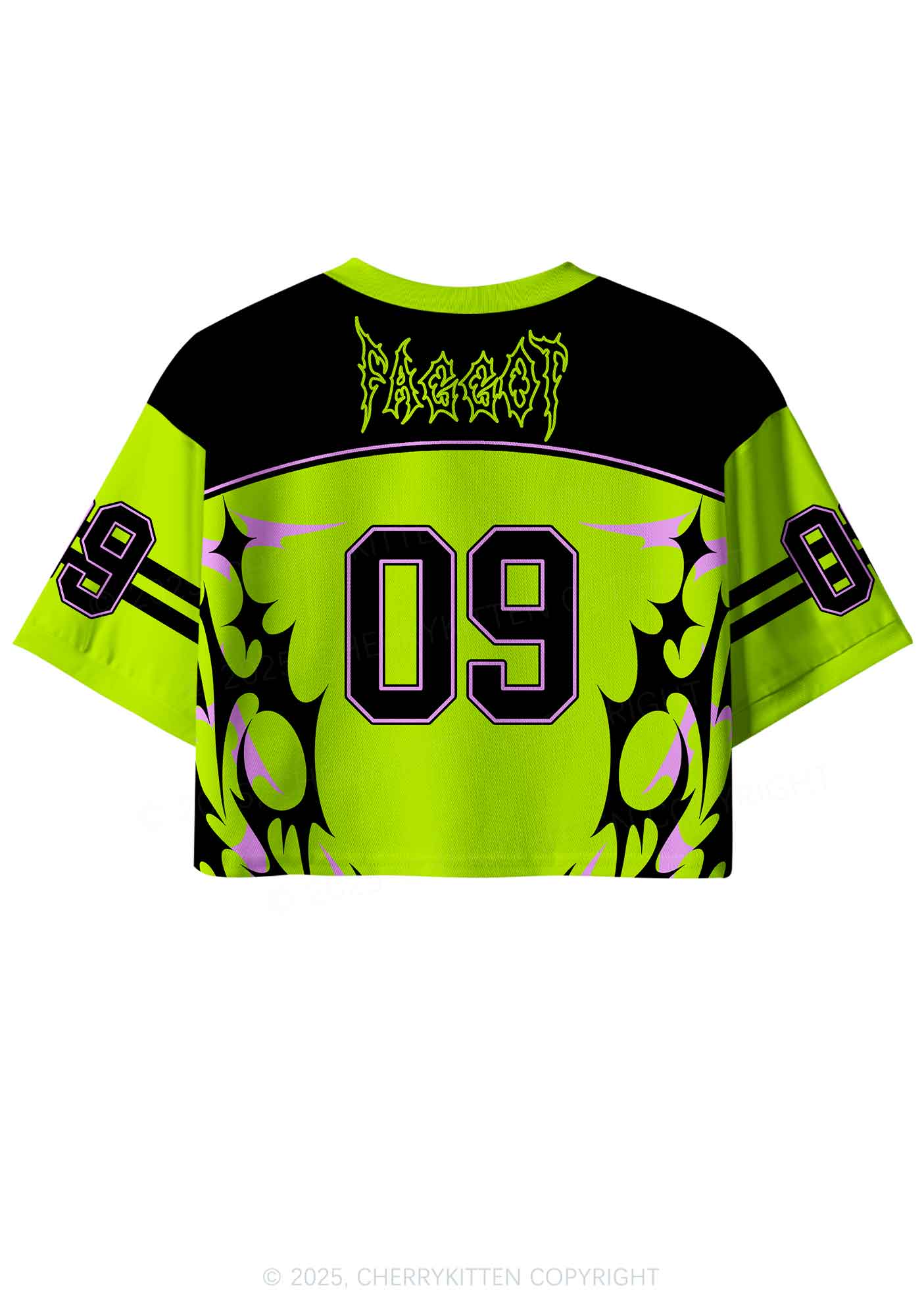 Custom Green Punk Faggot Pride Y2K Crop Sport Jersey Shirts Cherrykitten