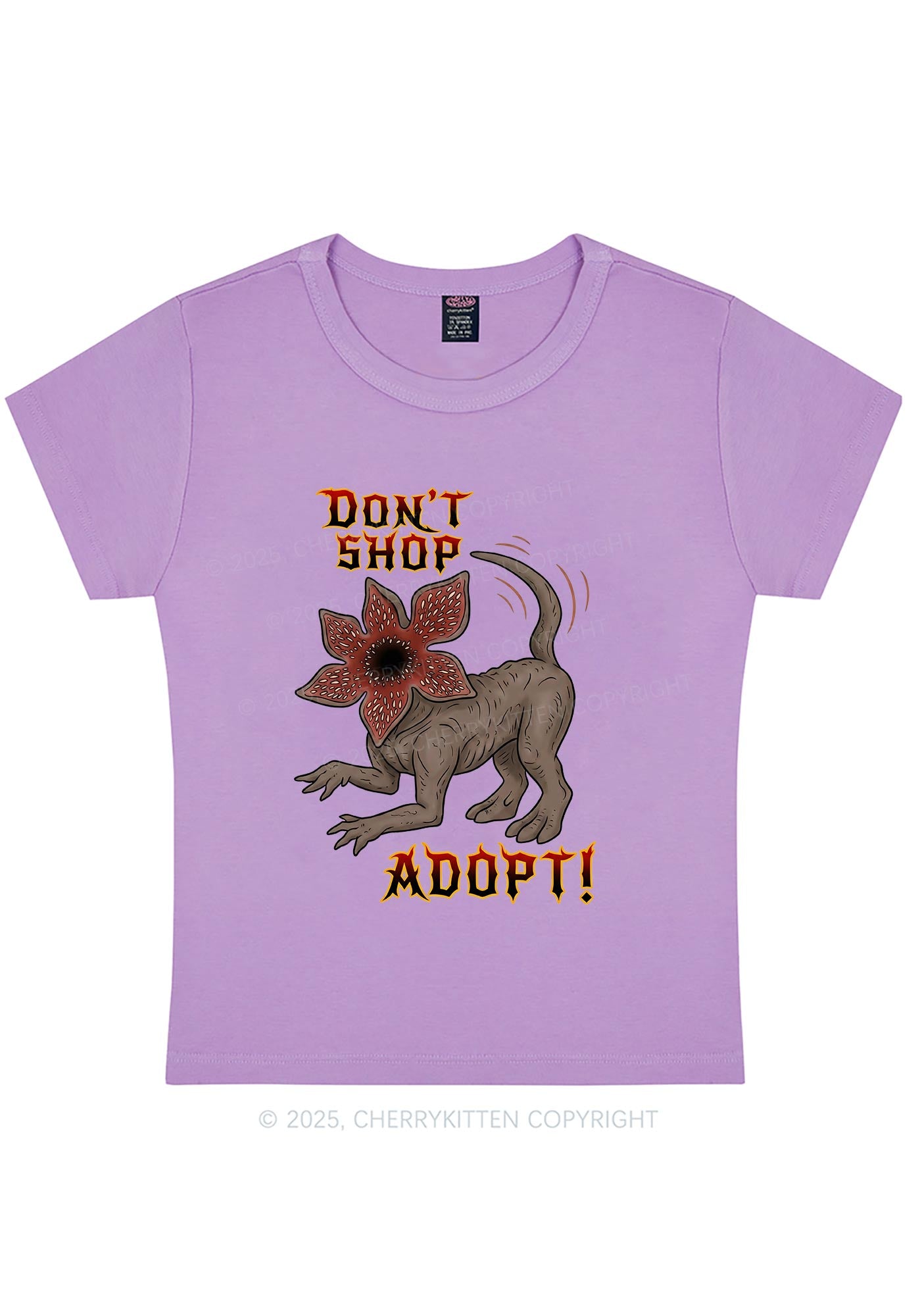Dont Shop Adopt Y2K Baby Tee Cherrykitten