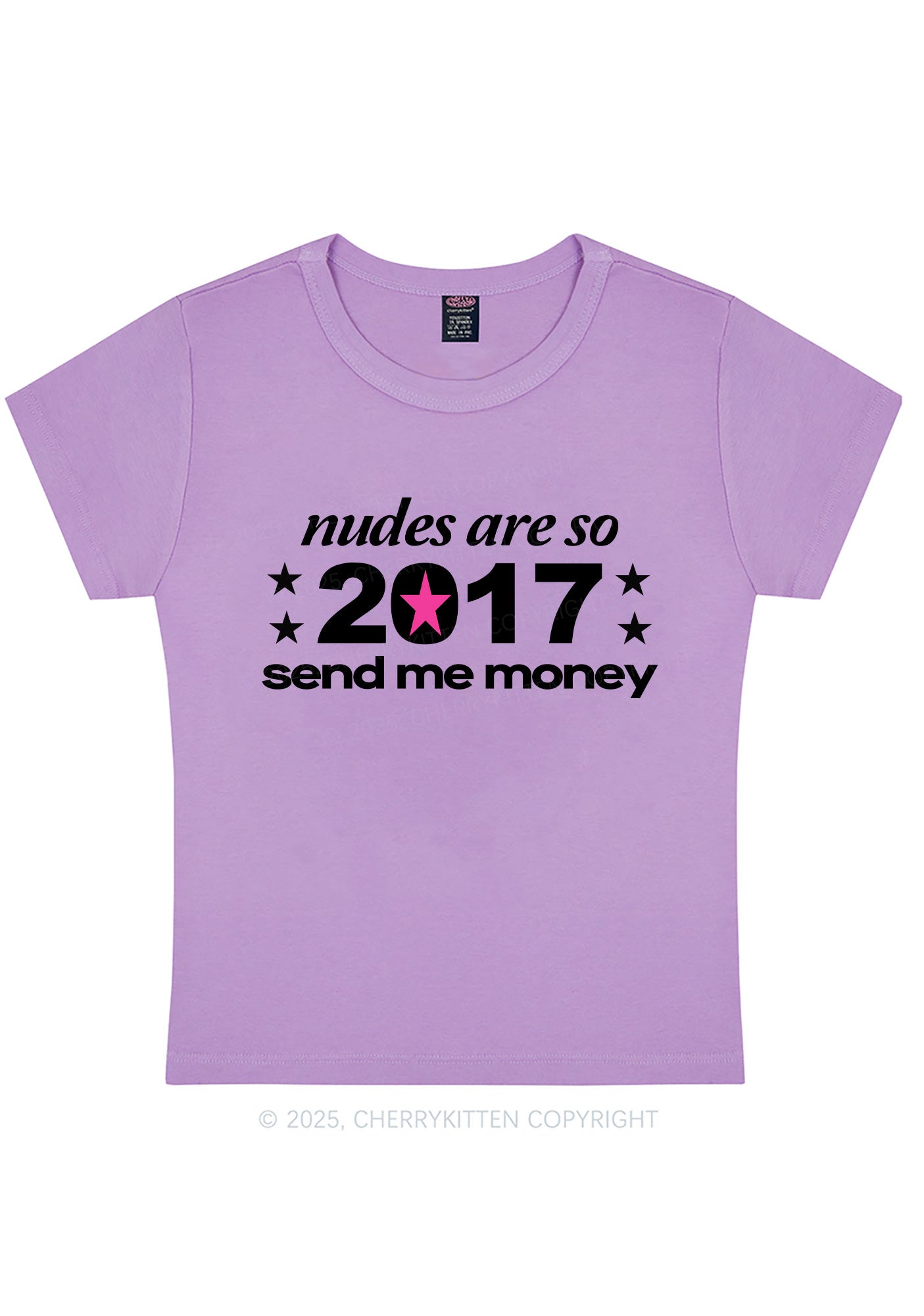 Nxdes Send Me Money Y2K Baby Tee Cherrykitten