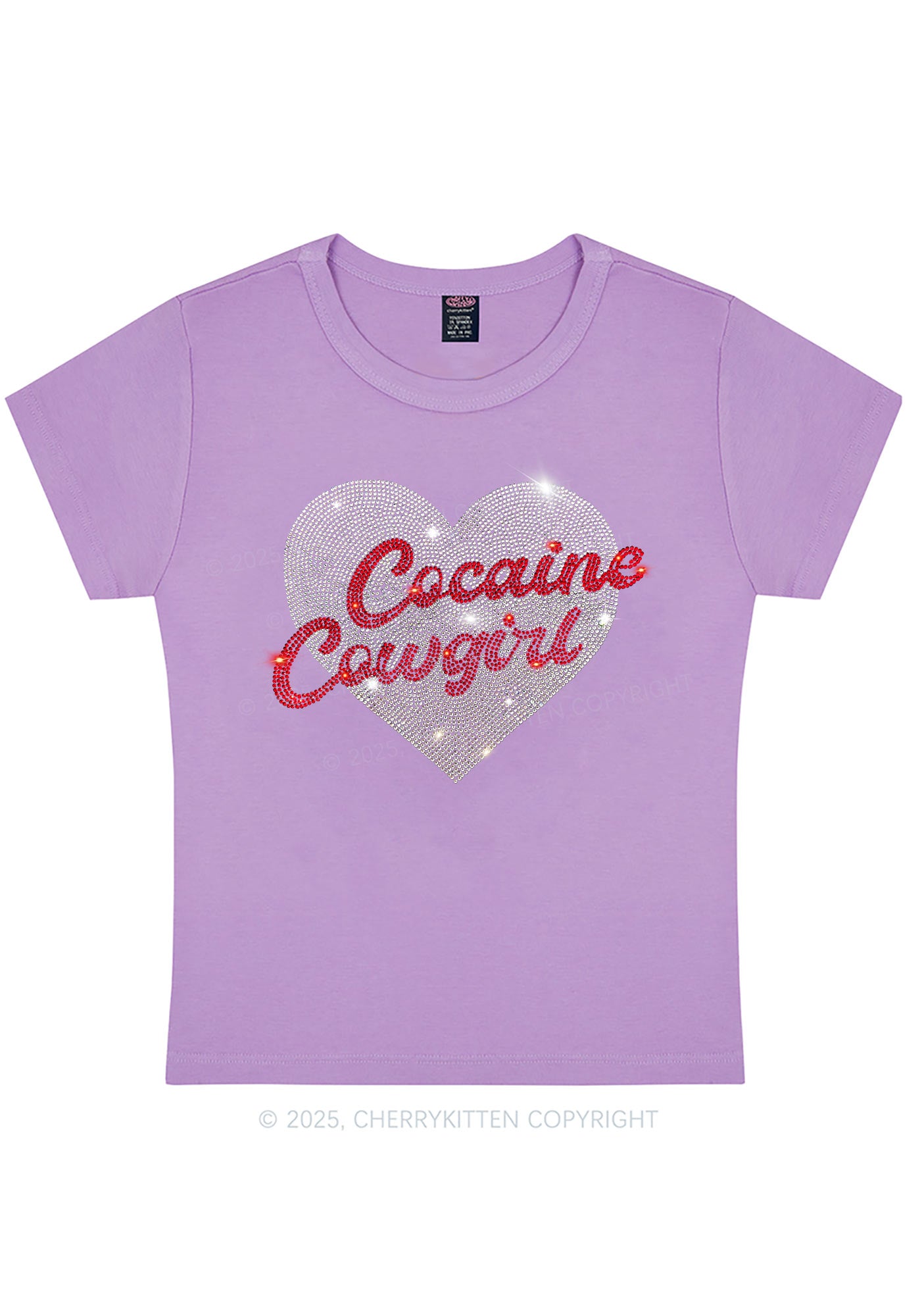Rhinestone Cola Cowgirl Y2K Baby Tee Cherrykitten