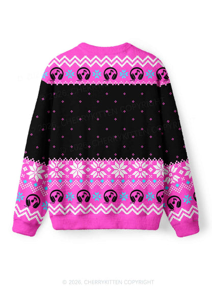 Dont Play Techno Y2K Christmas Knit Sweatshirt Cherrykitten