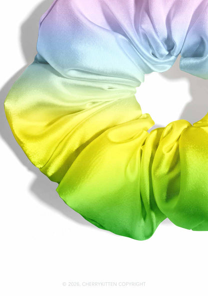 Rainbow Gradient Y2K Hair Scrunchie Cherrykitten