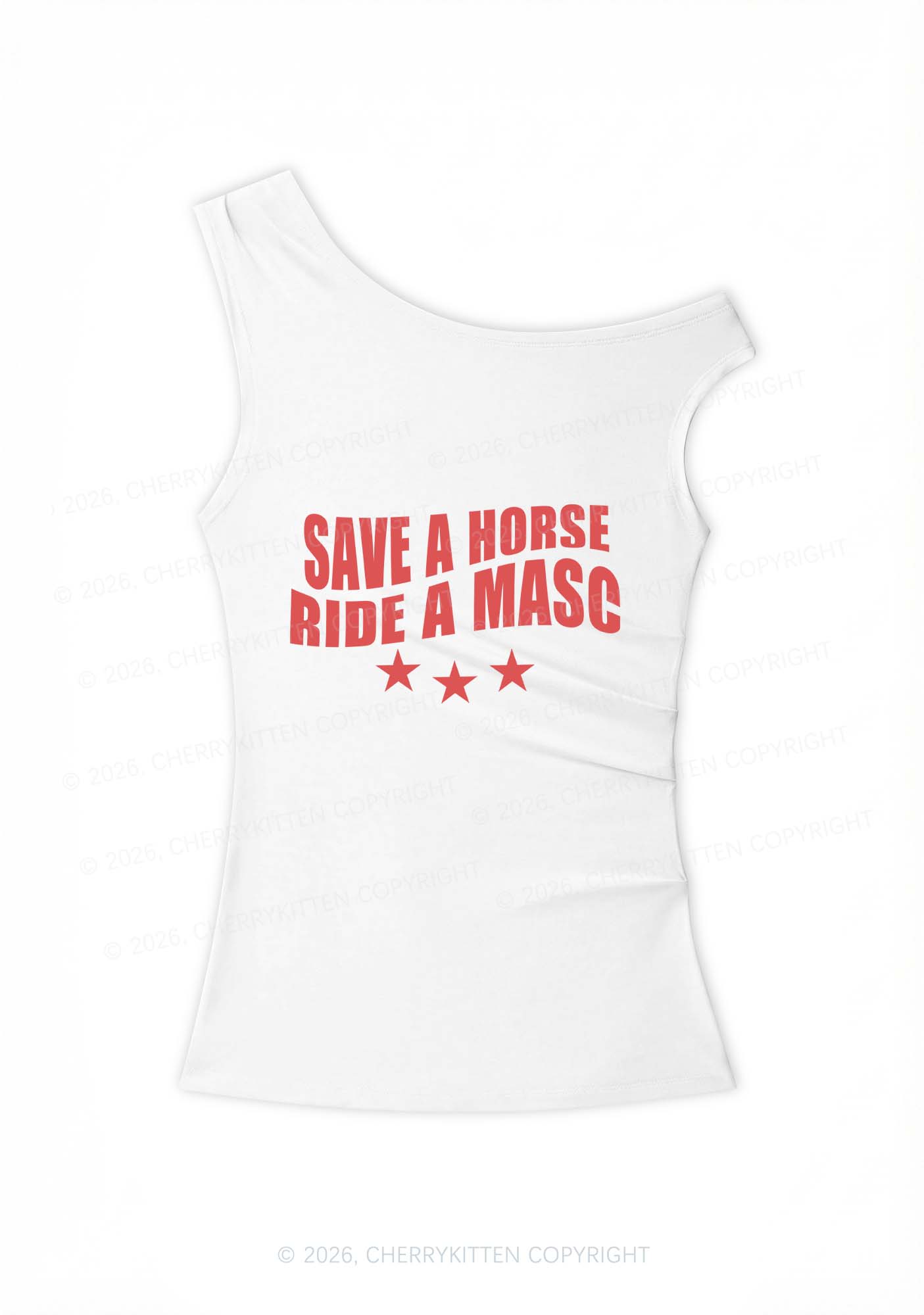 Ride A Masc Pride Y2K Off Shoulder Tank Top Cherrykitten