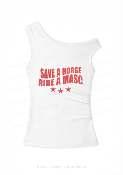 Ride A Masc Pride Y2K Off Shoulder Tank Top Cherrykitten