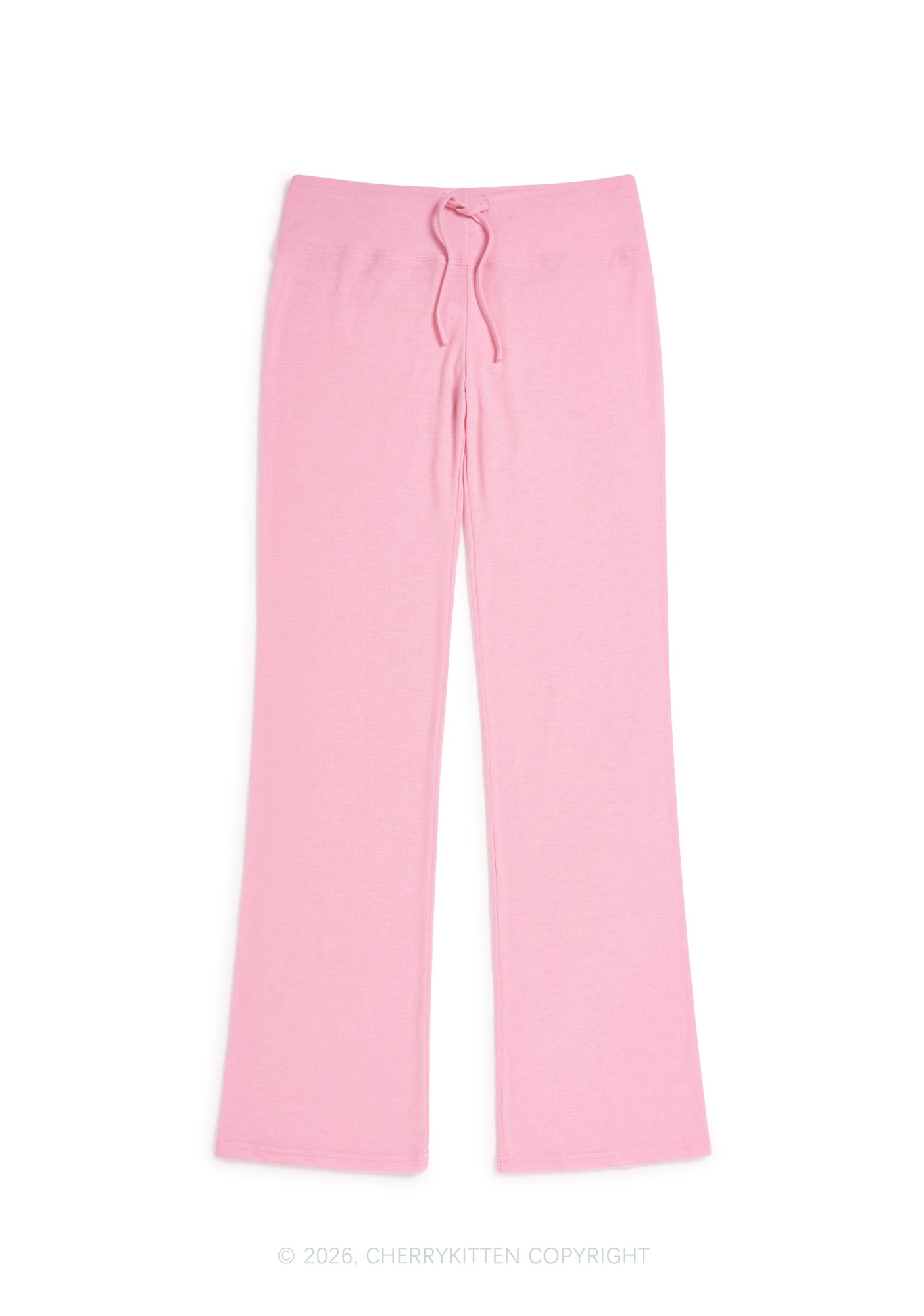 Plain Y2K Low Rise Drawstring Flare Pants Cherrykitten