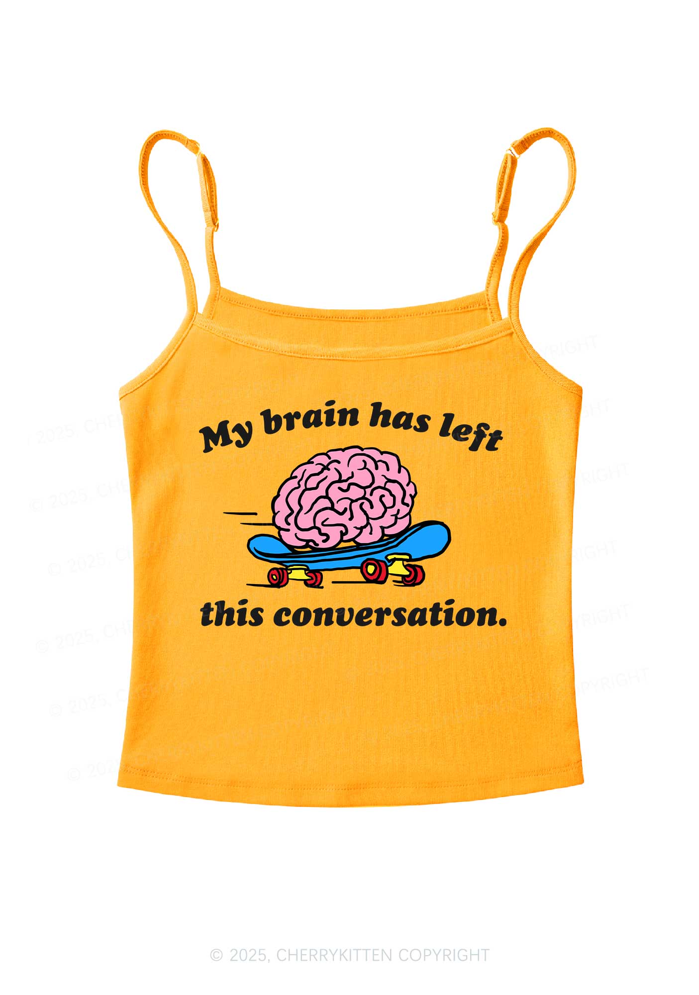 Brain Left Conversation Y2K Spaghetti Strap Cami Cherrykitten