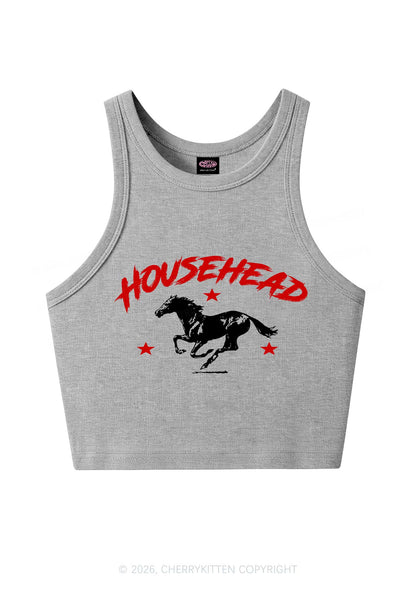 Retro Star Househead Horse Y2K Crop Tank Top Cherrykitten