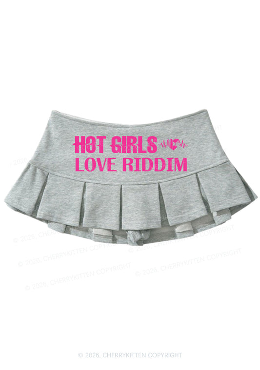 Hot Girls Love Riddim Y2K Mini Pleated Skirts Cherrykitten