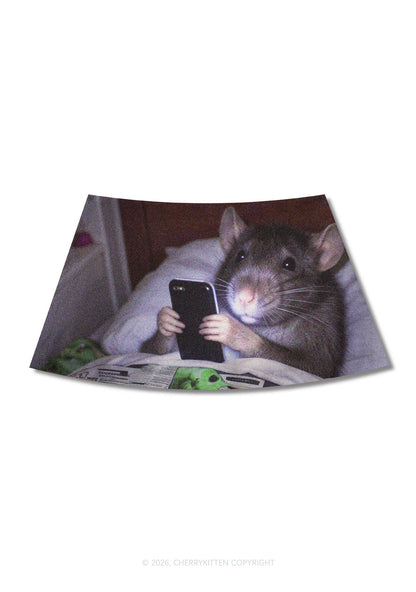 Bed Rat Smartphone Y2K Print Mini Skirt Cherrykitten