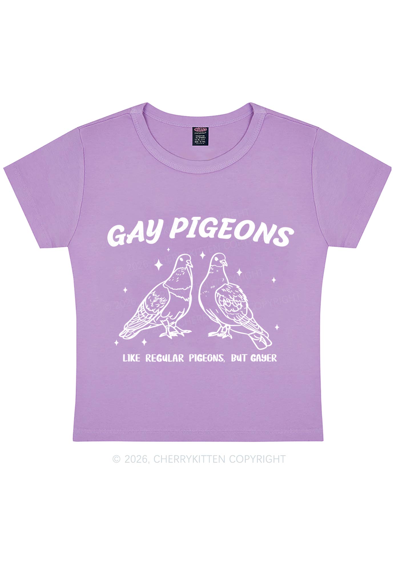 Gay Pigeons Pride Y2K Baby Tee Cherrykitten