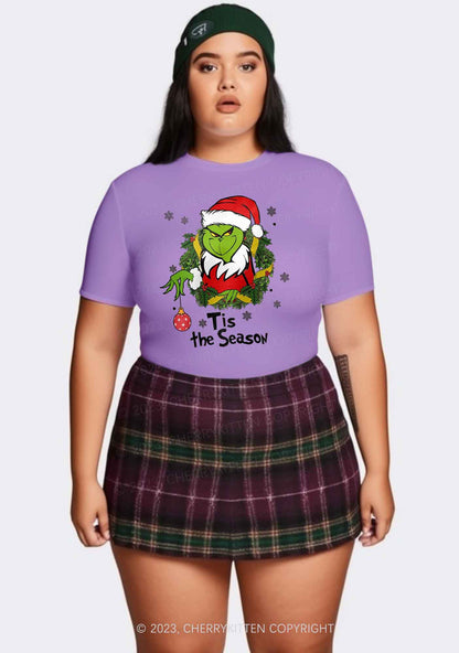 Christmas Tis the Season Two Sides Y2K Baby Tee Cherrykitten