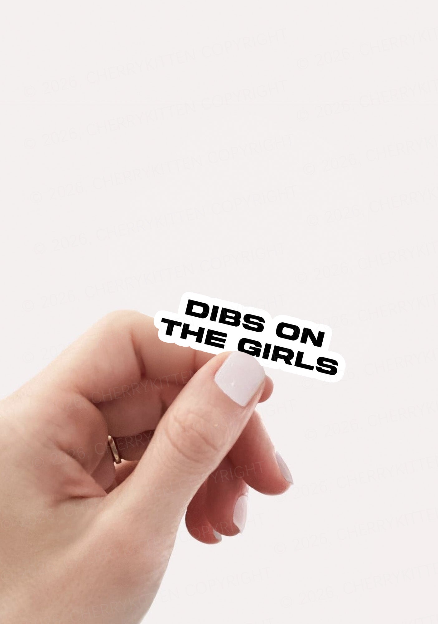 Dibs On The Girls Pride 1pc Y2K Sticker Cherrykitten