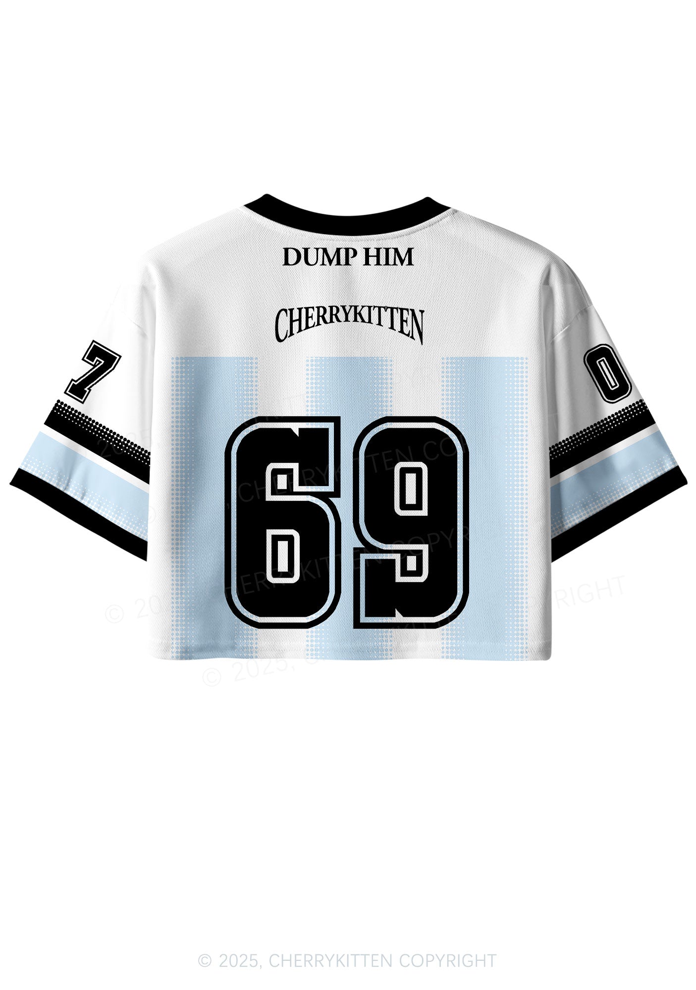 Custom Blue Dump Him Y2K Crop Sport Jersey Shirts Cherrykitten