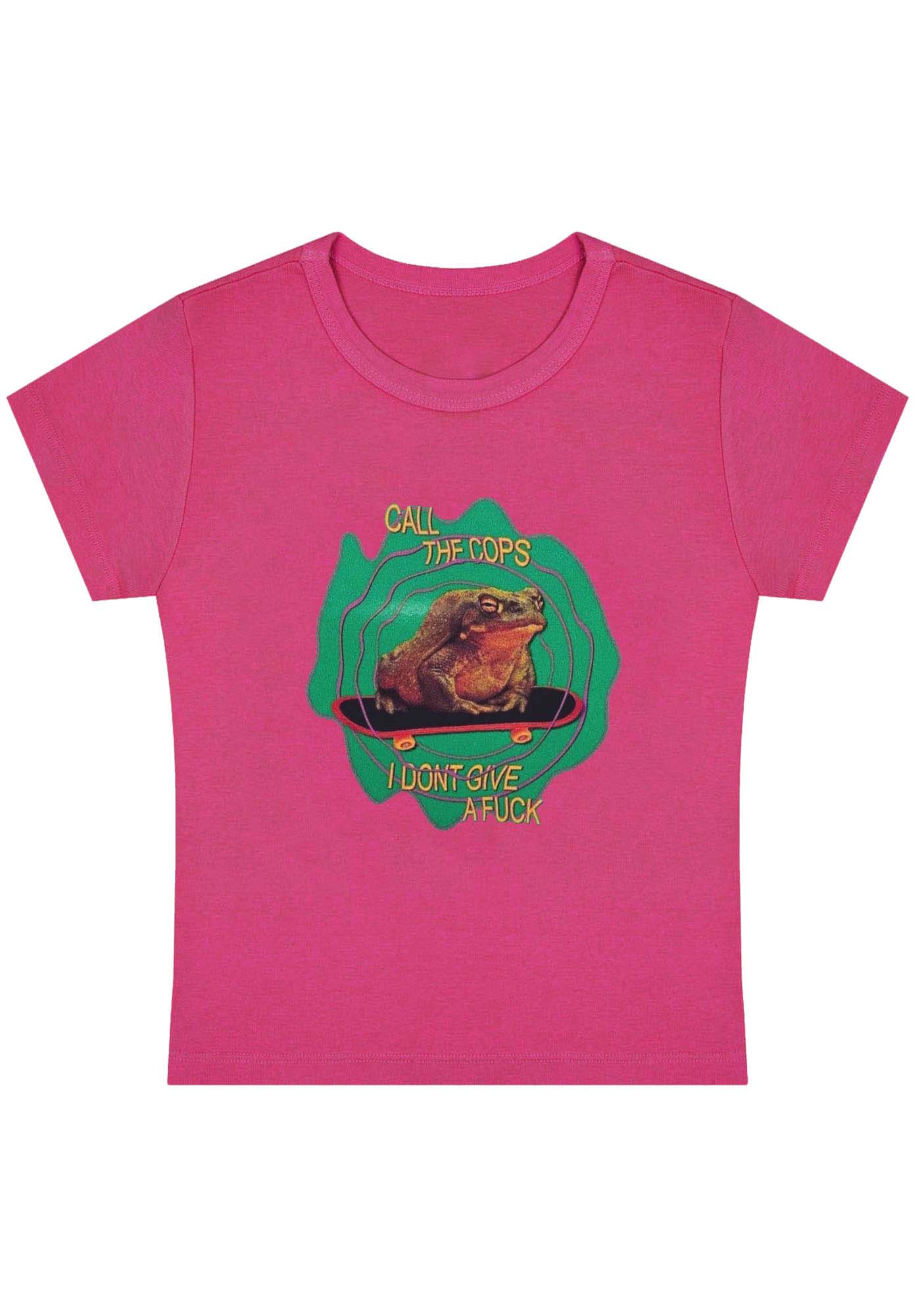 Curvy Call The Cops I Don't Give A Fxxk Baby Tee