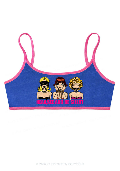 Hear See Be Silent Y2K Super Crop Cami Cherrykitten