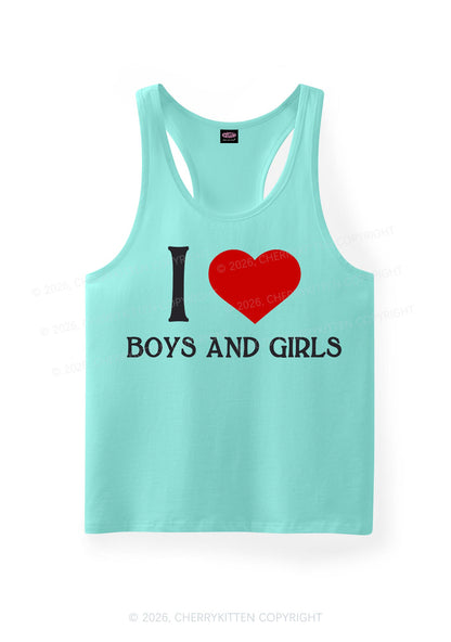 I Love Boys And Girls Pride Y2K Men Racerback Tank Top Cherrykitten