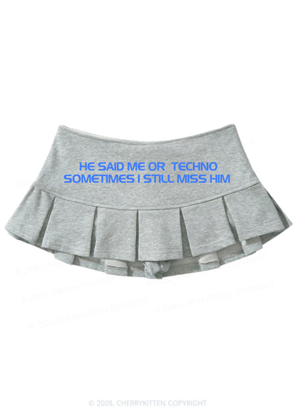 Me Or Techno Y2K Mini Pleated Skirts Cherrykitten