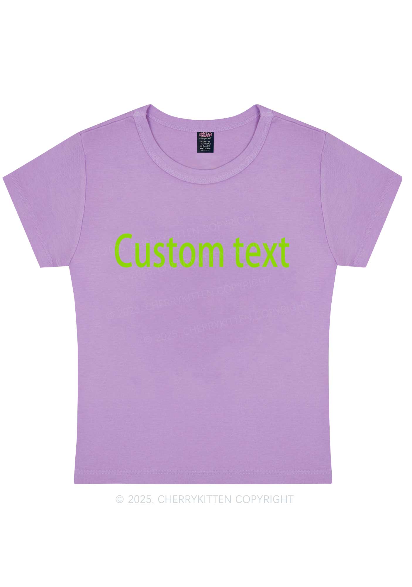 Custom Brat Text Y2K Baby Tee Cherrykitten