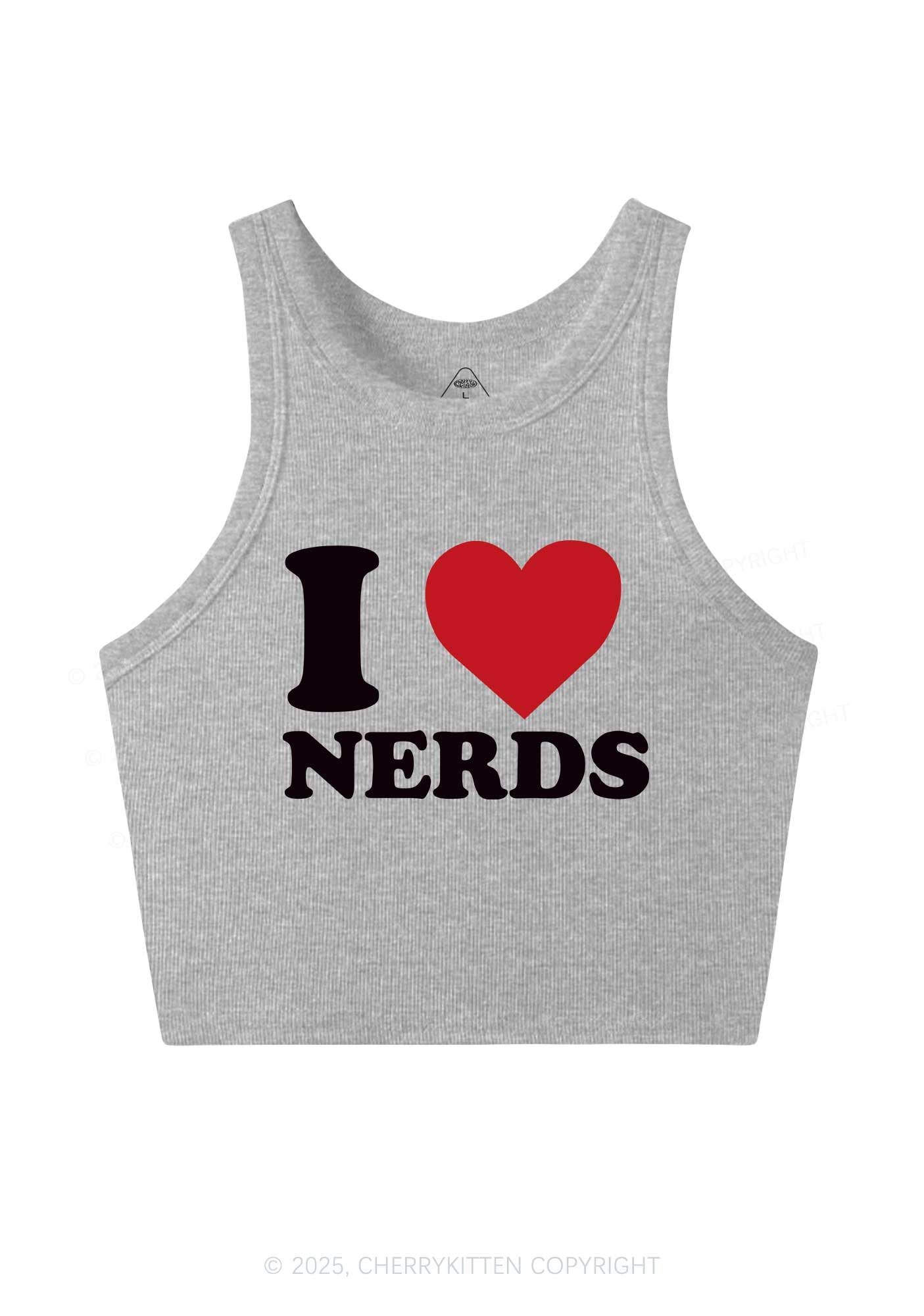 I Love Nerds Y2K Crop Tank Top Cherrykitten