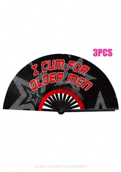 Cxm For Older Men Y2K Rave Hand Fan Cherrykitten