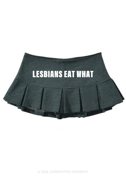 Lesbians Eat What Pride Y2K Mini Pleated Skirts Cherrykitten