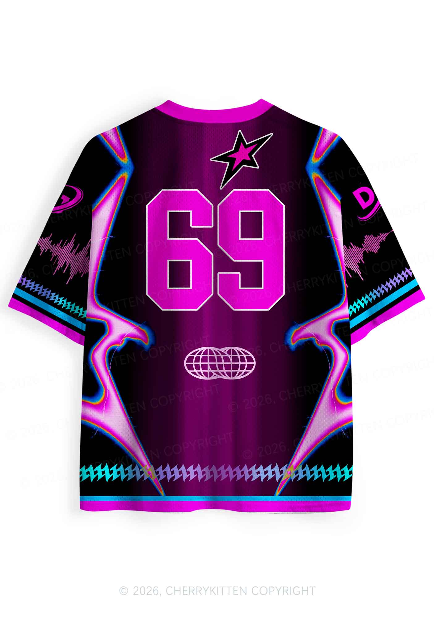 DJs Girl Neon Boombox Y2K Sport Jersey Shirts Cherrykitten