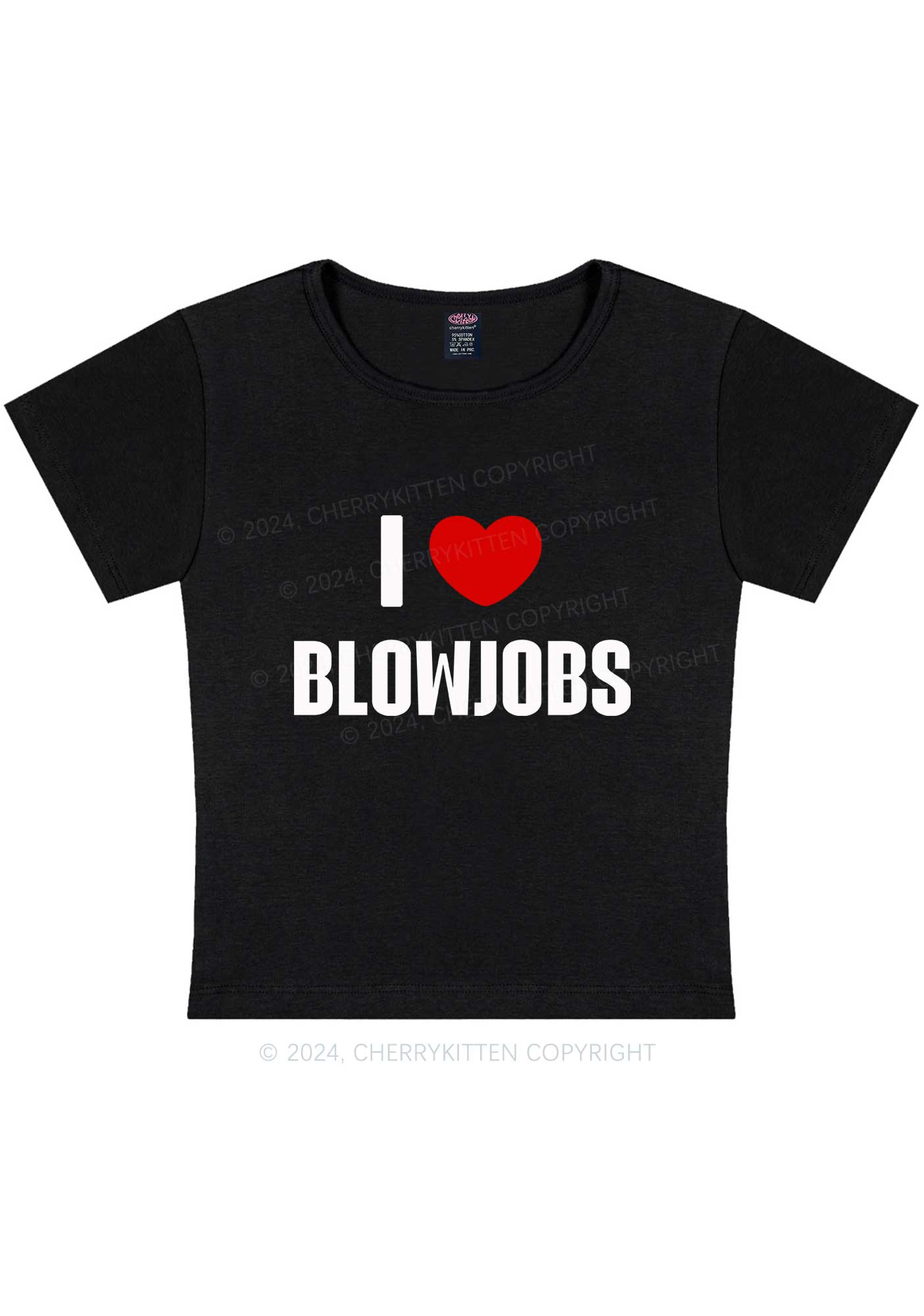 Curvy I Love B Jobs Y2K Baby Tee Cherrykitten