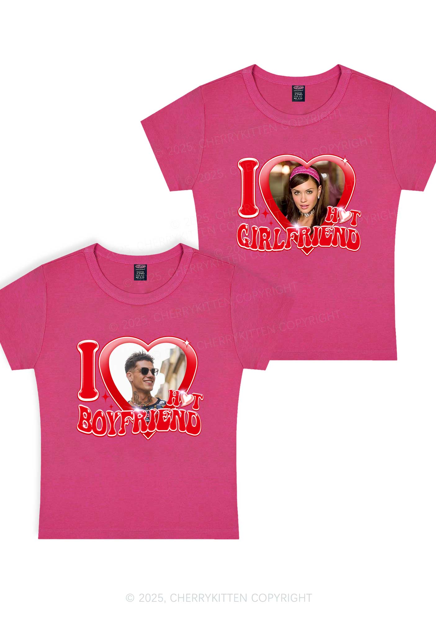 Custom I Love My Hot GF BF Y2K Valentine's Day Baby Tee Cherrykitten
