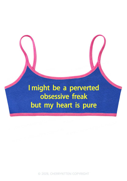 I Might Be A Perverted Obsessive Freak Y2K Super Crop Cami Cherrykitten