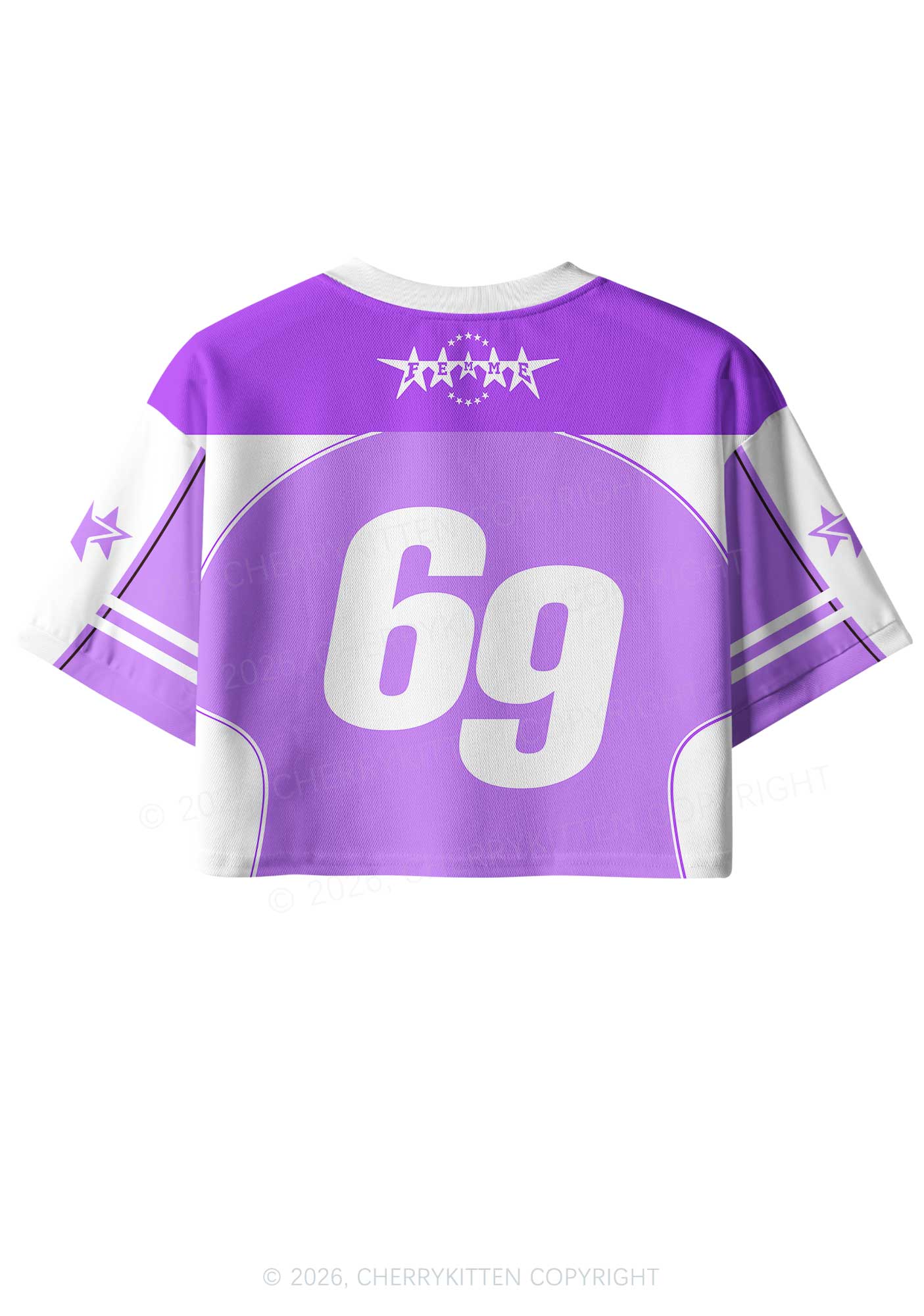 Purple Femme Pride Y2K Crop Sport Jersey Shirts Cherrykitten