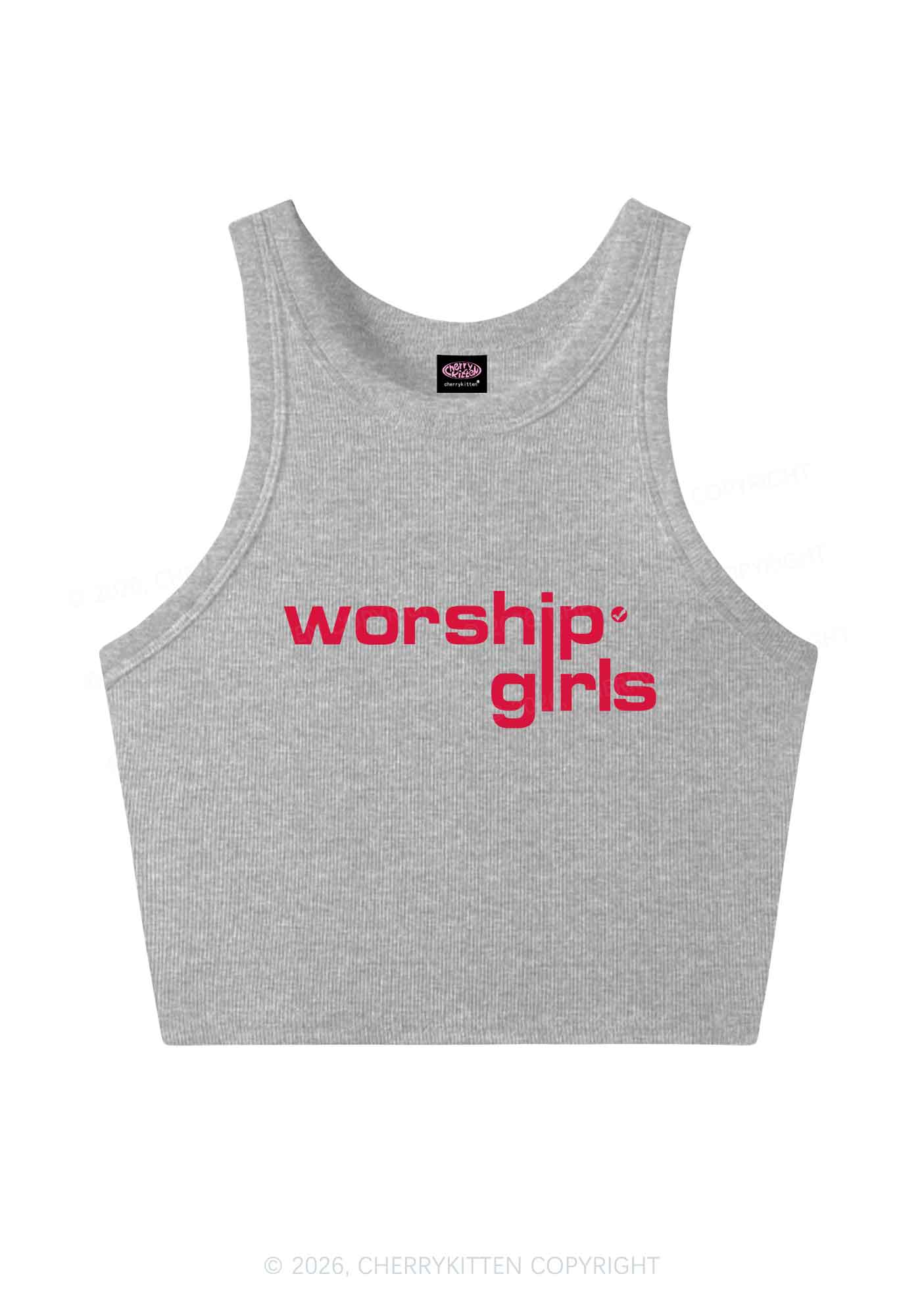 Worship Girls Pride Y2K Crop Tank Top Cherrykitten