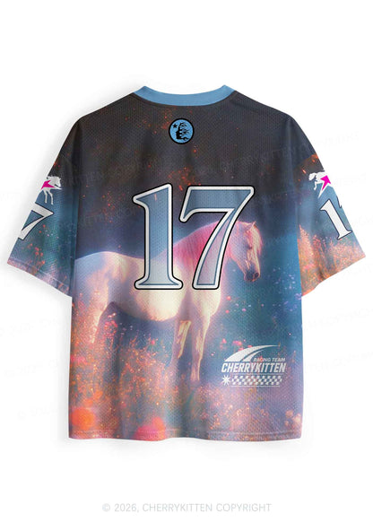 Pink Hair Horse Suffer From Gay Thoughts Pride Y2K Sport Jersey Shirts Cherrykitten