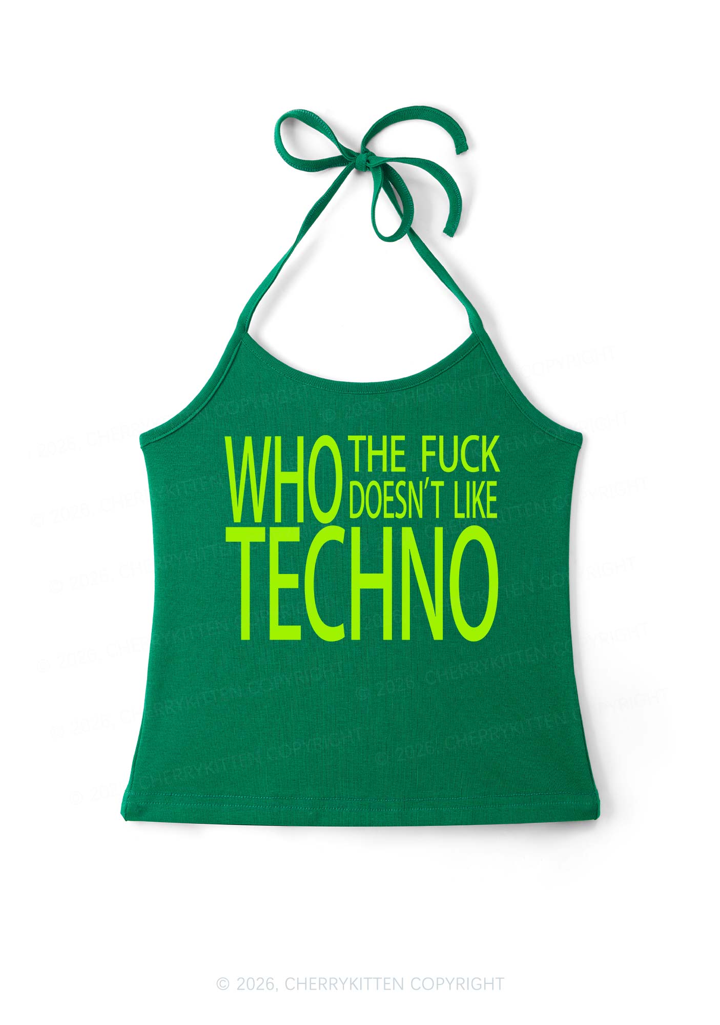 Who Doesnt Like Techno Y2K Halter Neck Cami Cherrykitten