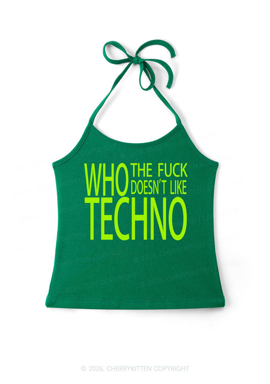 Who Doesnt Like Techno Y2K Halter Neck Cami Cherrykitten