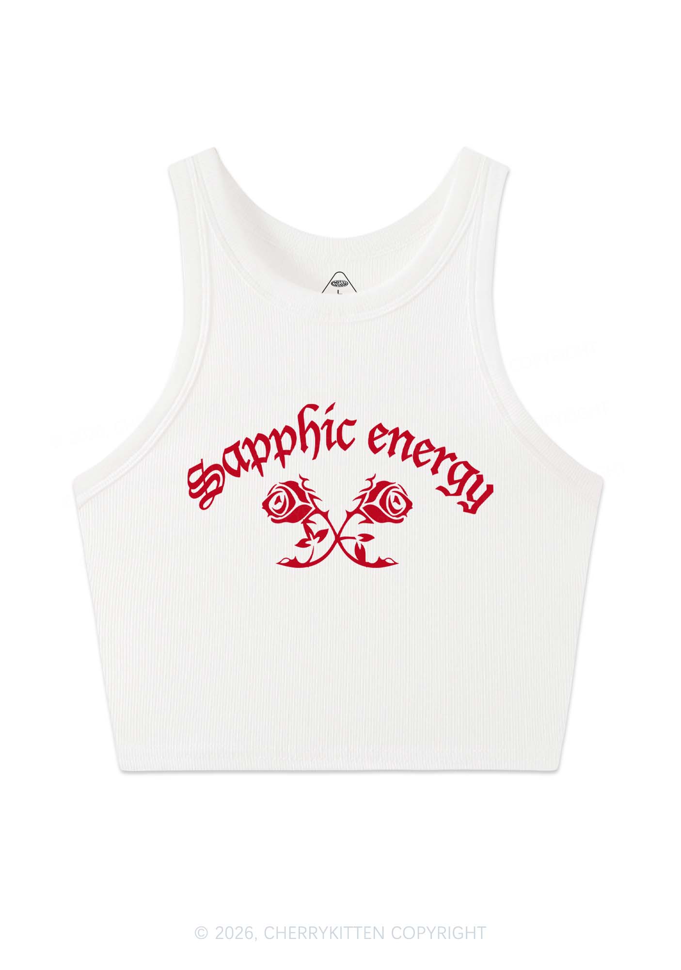 Sapphic Energy Pride Y2K Crop Tank Top Cherrykitten