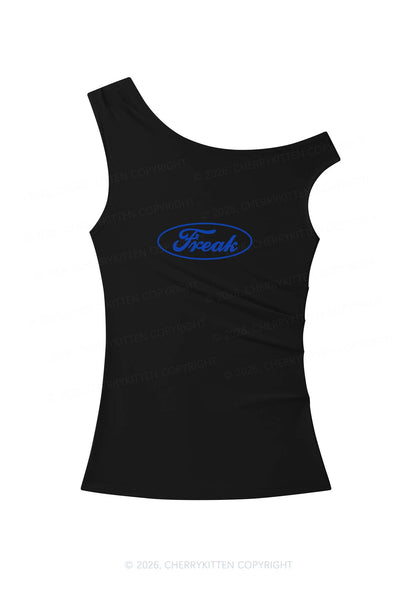 Oval Freak Y2K Off Shoulder Tank Top Cherrykitten