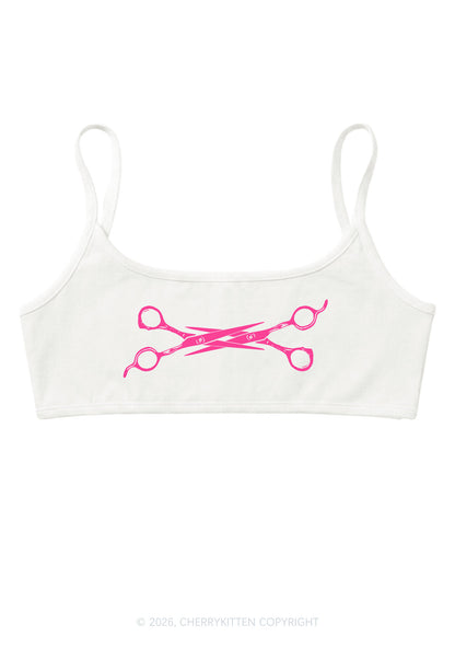 Pink Scissor Pride Y2K Super Crop Cami Cherrykitten