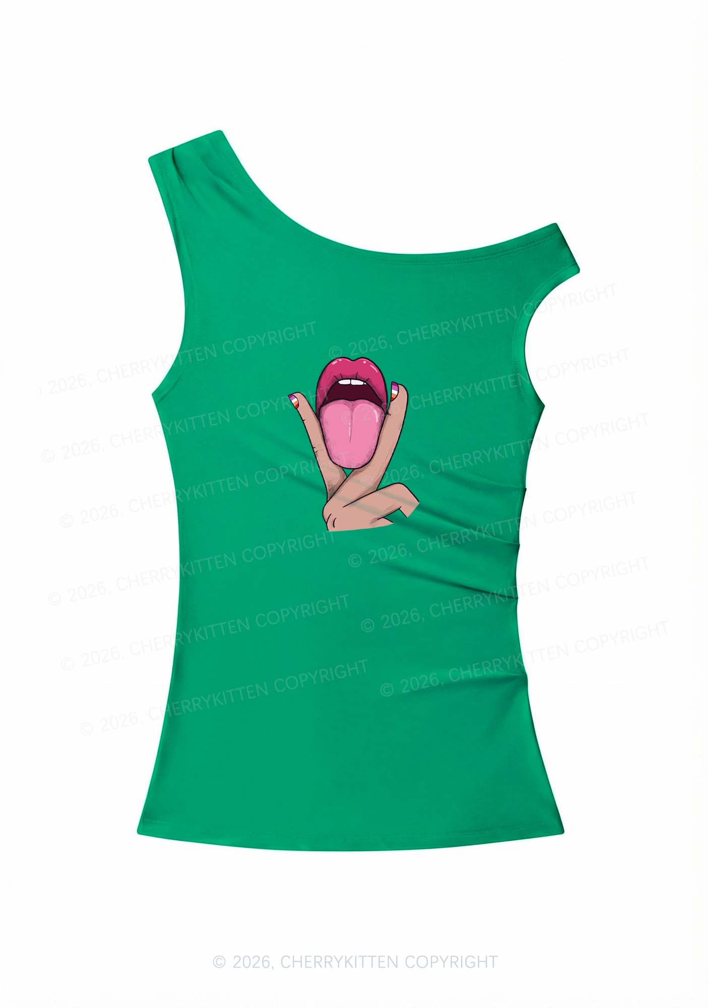 Lesbian Kissing Pride Y2K Off Shoulder Tank Top Cherrykitten