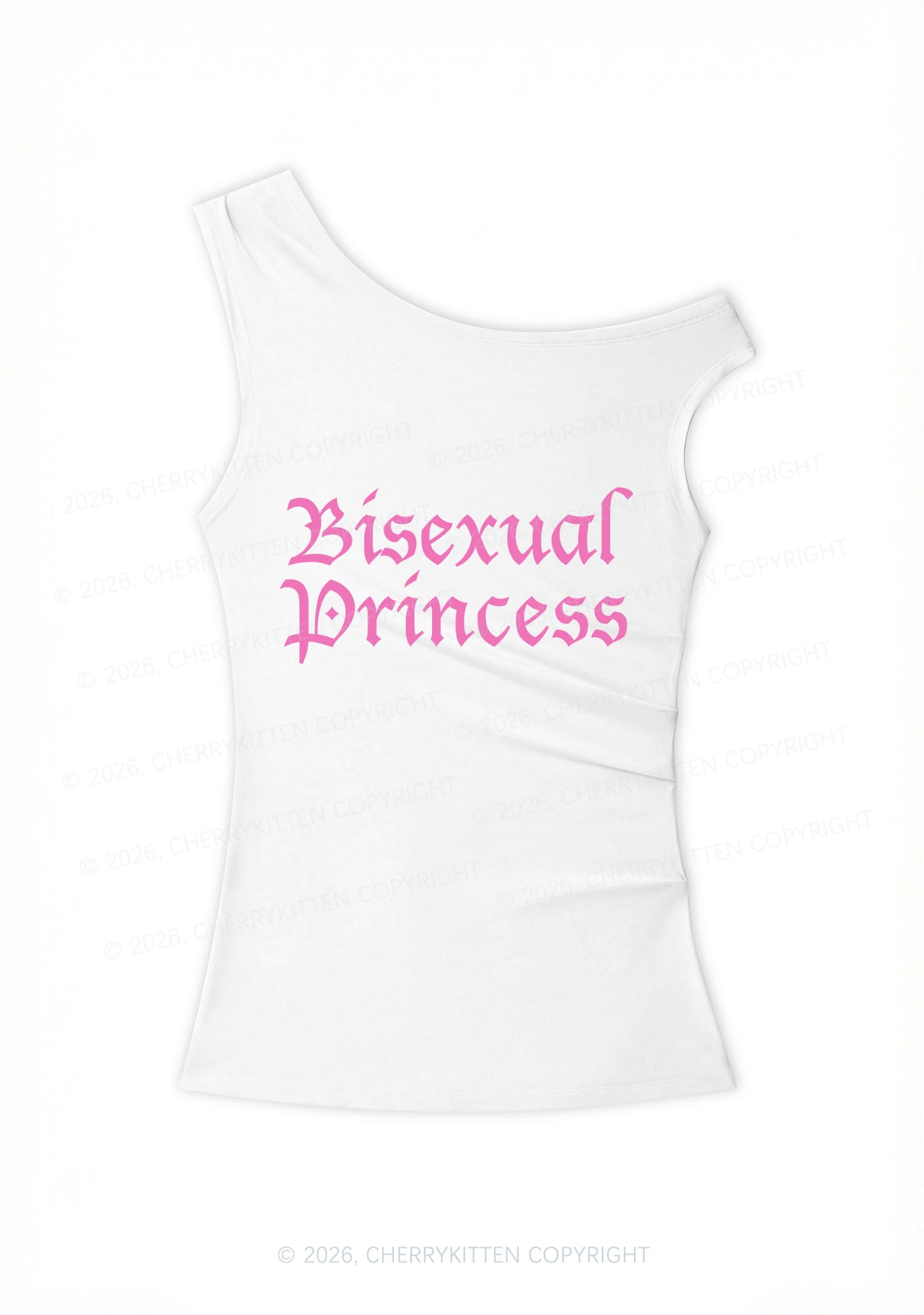 Bisexual Princess Y2K Off Shoulder Tank Top Cherrykitten