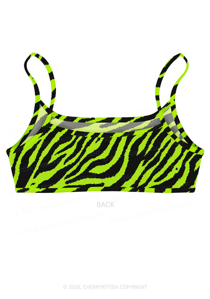 Green Zebra Y2K Print Super Crop Cami Cherrykitten