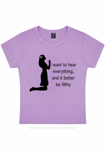 I Want To Hear Everything Y2K Baby Tee Cherrykitten