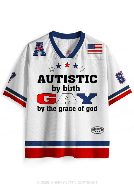 Autistic By Birth Gay Pride Y2K Sport Jersey Shirts Cherrykitten
