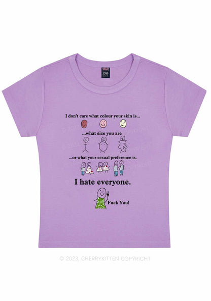 Curvy I Hate Everyone Y2K Baby Tee Cherrykitten