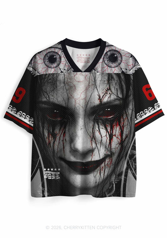 Halloween Black Tears Woman Y2K Sport Jersey Shirts Cherrykitten